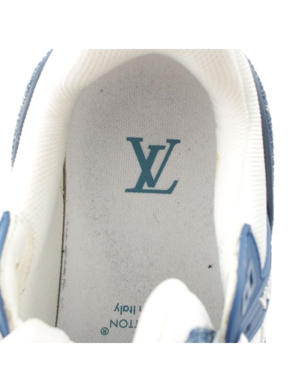 Louis Vuitton LV Denim Leather Low Cut Sneakers Blue - Picture 7 of 10